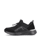Schwarze Rieker Damen Slipper W0400-00 mit flexibler und ultra leichter Sohle. Schuh Außenseite.