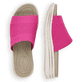 
Flamingorosane remonte Damen Pantoletten R2961-31 mit einer dämpfenden Sohle. Schuhpaar von oben.