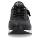 Schwarze remonte Damen Sneaker D1G02-02 mit einem Reißverschluss. Schuh von vorne.