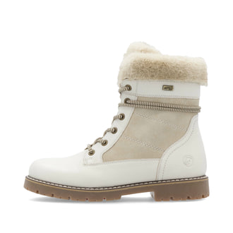 remonte Damen Schnürstiefel perlweiß-hellbeige