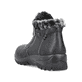 
Tiefschwarze Rieker Damen Kurzstiefel L7172-00 mit einer schockabsorbierenden Sohle. Schuh von hinten