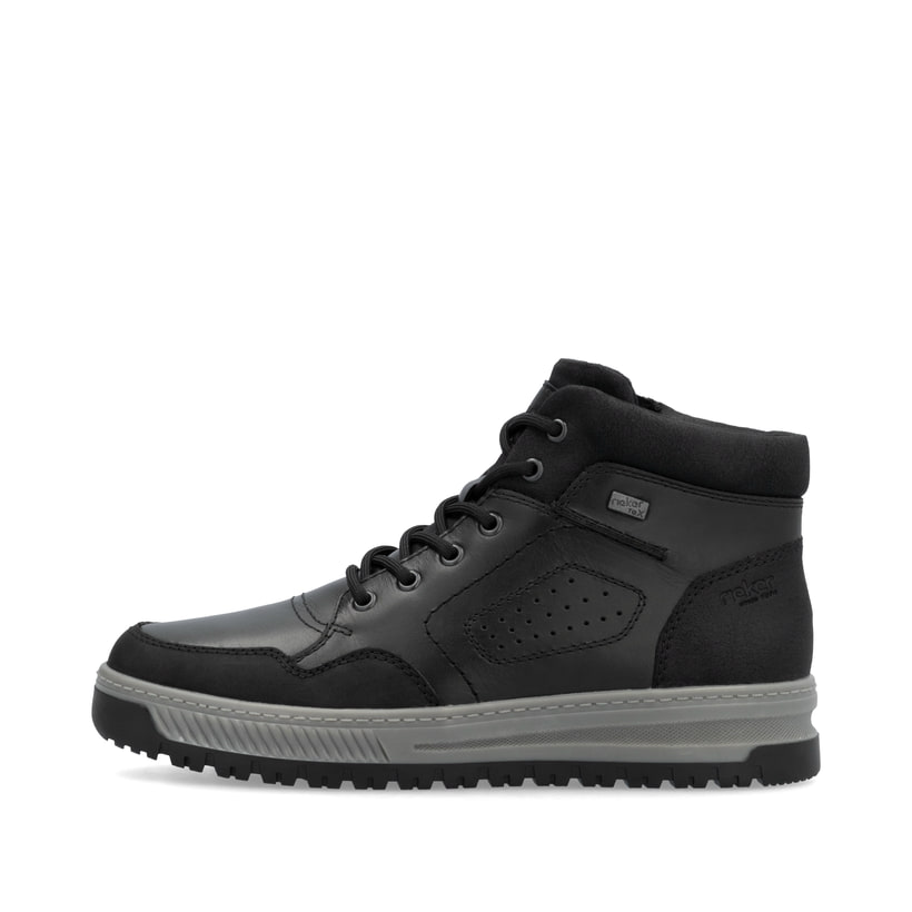 Schwarze Rieker Herren Schnürstiefel 38544-00 mit wasserabweisender TEX-Membran. Schuh Außenseite.