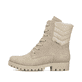 
Beige Rieker Damen Biker Boots 78520-62 mit Schnürung und Reißverschluss. Schuh Außenseite