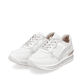 
Hellbeige remonte Damen Sneaker D1320-81 mit Schnürung sowie einer Plateausohle. Schuhpaar schräg.