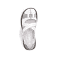 Weiße Rieker Damen Slipper 46367-80 mit einem Klettverschluss. Schuh von oben.