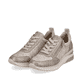 
Vanillefarbene remonte Damen Sneaker D2401-60 mit einer flexiblen Sohle mit Keilabsatz. Schuhpaar schräg.