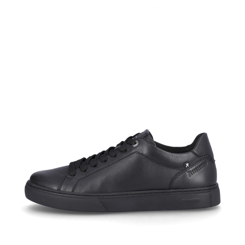 Schwarze Rieker Herren Sneaker Low U0700-00 mit TR-Sohle mit leichtem EVA-Inlet. Schuh Außenseite.