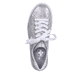Metallische Rieker Damen Sneaker Low N49W1-90 mit Schnürung sowie geprägtem Logo. Schuh von oben.