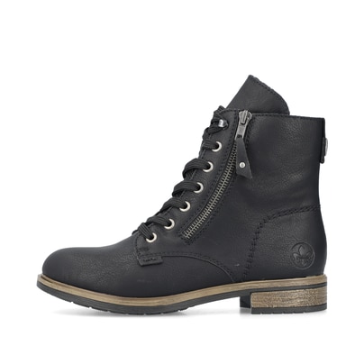 Rieker Damen Schnürstiefel asphaltschwarz