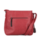 Rieker Damen Handtasche H1481-33 in Feuerrot-Schwarz aus Kunstleder mit Reißverschluss. Handtasche Rückseite.