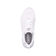 Weiße waschbare Rieker Damen Sneaker Low 40108-80 mit einer flexiblen Sohle. Schuh von oben.