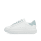 Weiße Rieker Damen Sneaker Low W1201-81 mit ultra leichter und flexibler Sohle. Schuh Außenseite.