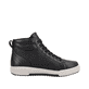 Schwarze Rieker Damen Sneaker High W0164-00 mit leichter und griffiger Sohle. Schuh Innenseite.