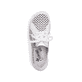 Weiße Rieker Damen Schnürschuhe 54516-80 mit Reißverschluss sowie Löcheroptik. Schuh von oben.