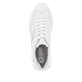 Weiße Rieker Damen Sneaker Low W1301-80 mit strapazierfähiger Sohle. Schuh von oben.
