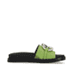 Grüne Rieker Damen Pantoletten W1452-52 mit ultra leichter und dämpfender Sohle. Schuh Innenseite.
