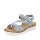 Blaue remonte Damen Riemchensandalen R6850-15 mit einem Klettverschluss. Schuh seitlich schräg.