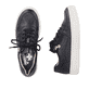 
Tiefschwarze Rieker Damen Sneaker Low L9803-00 mit Schnürung und Reißverschluss. Schuhpaar von oben.