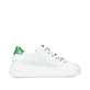 Weiße Rieker Damen Sneaker Low N5455-80 mit Reißverschluss sowie Schlangenmuster. Schuh Innenseite.