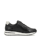 Nachtschwarze remonte Damen Sneaker D1G00-03 mit stylischen Cut-Outs. Schuh Innenseite.