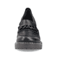 
Nachtschwarze Rieker Damen Pumps Y4150-00 mit Komfortweite sowie einem Blockabsatz. Schuh von vorne.
