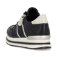 Schwarze remonte Damen Sneaker D1318-01 mit Reißverschluss sowie Komfortweite G. Schuh von hinten.