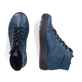 
Blaue Rieker Damen Schnürstiefel N2710-12 mit einer robusten Profilsohle. Schuhpaar von oben.