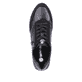 
Nachtschwarze remonte Damen Sneaker D0H01-01 mit Schnürung und Reißverschluss. Schuh von oben