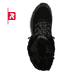 Schwarze Rieker EVOLUTION Damen Stiefel W0066-00 mit einer griffigen Fiber-Grip Sohle. Schuh von oben.