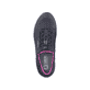 Schwarze Rieker Damen Slipper 40107-00 mit flexibler und super leichter Sohle. Schuh von oben.