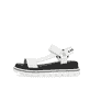 Weiße Rieker Damen Riemchensandalen W1651-80 mit ultra leichter Sohle. Schuh Außenseite.