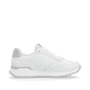 Weiße Rieker Damen Sneaker Low W0606-80 mit leichter und griffiger Sohle. Schuh Innenseite.