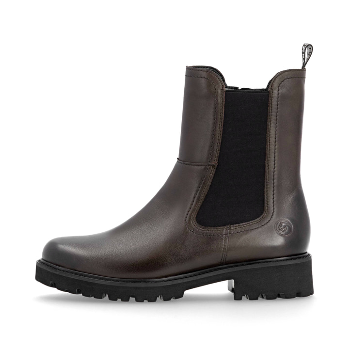 Braune remonte Chelsea Boots D8694-25 mit Reißverschluss sowie Komfortweite G. Schuh Außenseite.