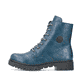 
Blaue Rieker Damen Biker Boots Y2440-12 mit einer robusten Profilsohle. Schuh Außenseite