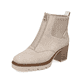 
Graubeige Rieker Damen Stiefeletten Y9050-62 mit einer Profilsohle mit Blockabsatz. Schuh seitlich schräg
