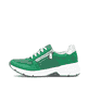 Grüne Rieker Damen Sneaker Low 48135-52 mit Reißverschluss sowie Komfortweite G. Schuh Außenseite.