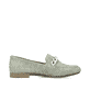 Mintgrüne Rieker Damen Loafers 51761-52 mit einer schockabsorbierenden Sohle. Schuh Innenseite