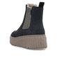 Nachtschwarze Rieker Damen Chelsea Boots N2553-14 mit einem Reißverschluss. Schuh von hinten.