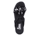 Schwarze Rieker Damen Pantoletten V0228-01 mit einem Klettverschluss. Schuh von oben.