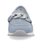 Blaue remonte Damen Loafer R2544-10 mit stilvoller Kette. Schuh von vorne.
