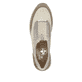 Hellbeige Rieker Damen Slipper N4357-60 mit einem Reißverschluss. Schuh von oben.