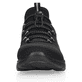 Schwarze Rieker Damen Slipper M5070-00 mit ultra leichter und flexibler Sohle. Schuh von vorne.