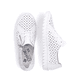 Weiße Rieker Damen Schnürschuhe M2300-80 mit Reißverschluss sowie Löcheroptik. Schuh von oben, liegend.