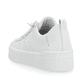 Weiße Rieker Damen Sneaker Low W0705-80 mit strapazierfähiger Sohle. Schuh von hinten.
