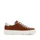 Braune Rieker Damen Sneaker Low N5906-24 mit Schnürung sowie einem Textprint. Schuh Innenseite.