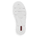 Perlweiße Rieker Damen Sneaker Low N5932-80 mit einem Reißverschluss. Schuh Laufsohle.