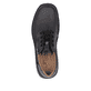 Schwarze Rieker Herren Schnürschuhe 03002-00 mit einem Reißverschluss. Schuh von oben.
