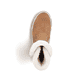 
Nougatbraune Rieker Damen Kurzstiefel X8661-24 mit einer robusten Profilsohle. Schuh von oben
