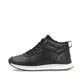 Schwarze Rieker Damen Sneaker High 42570-00 mit einer flexiblen Sohle. Schuh Außenseite.