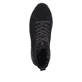 Schwarze Rieker Damen Sneaker High W0960-00 mit TR-Sohle mit weichem EVA-Inlet. Schuh von oben.